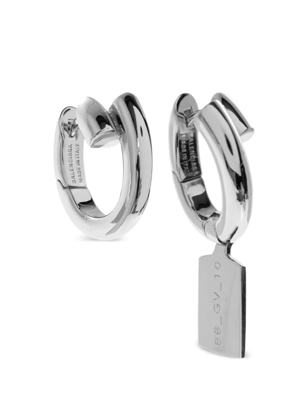 Balenciaga Orecchini Saint-Germain Tag - Argento