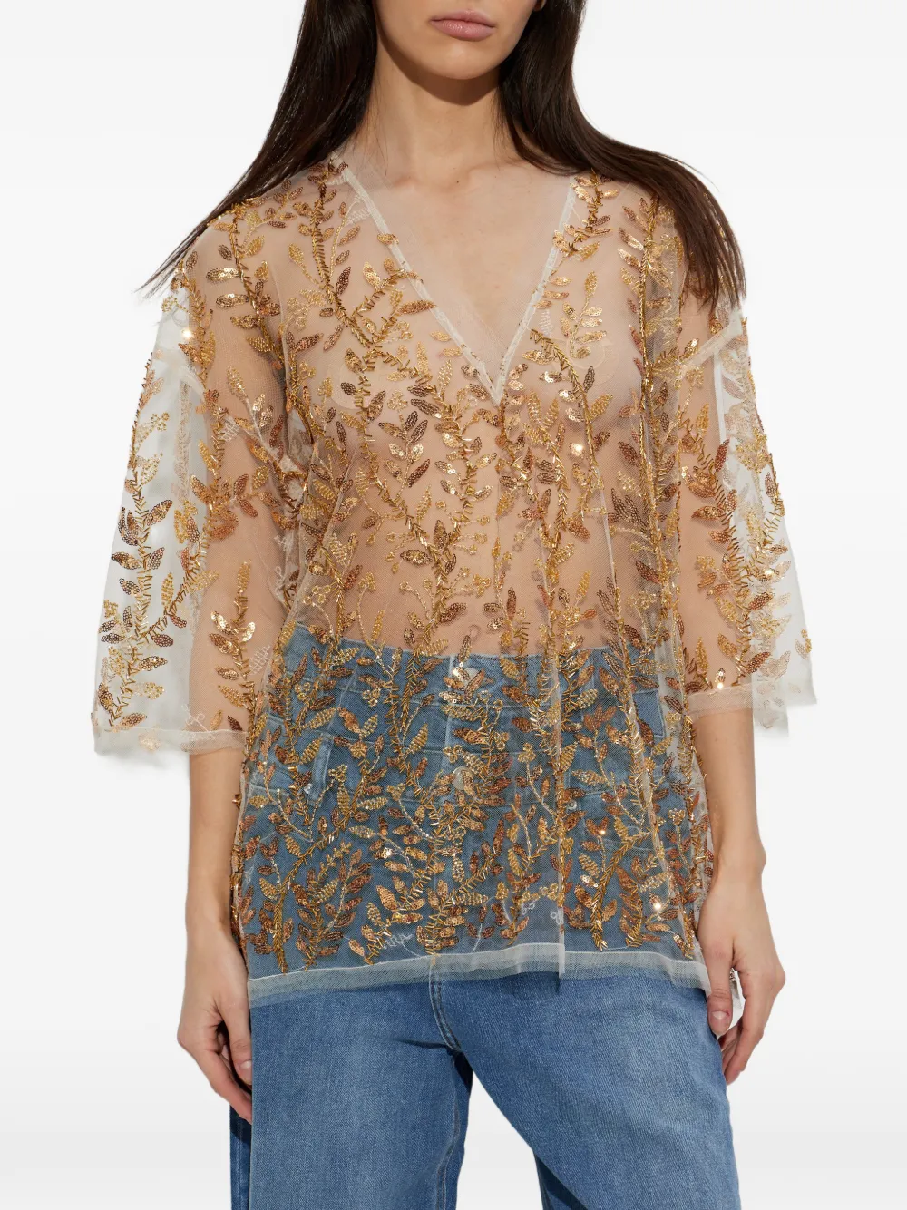  Munthe Babur Leaf-detail Top - Neutrals 