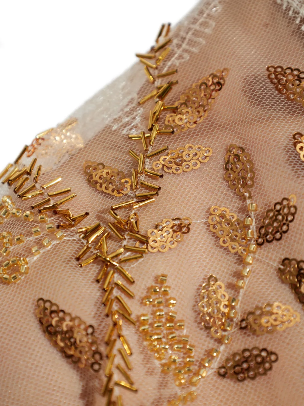MUNTHE Babur top met bladerdetail Beige