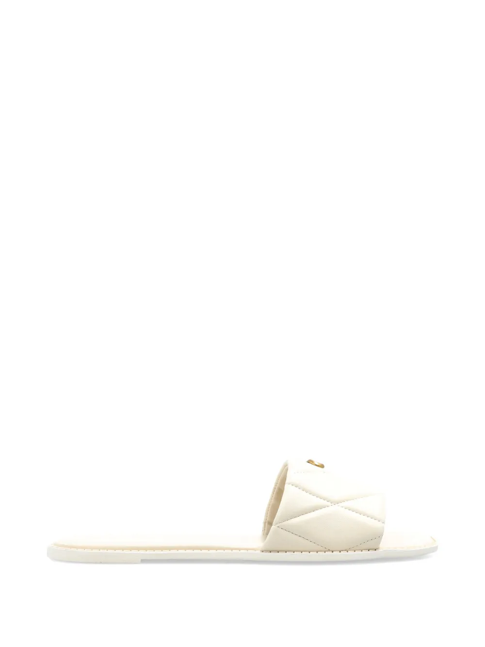 Coach Holly quilted logo sandals Beige