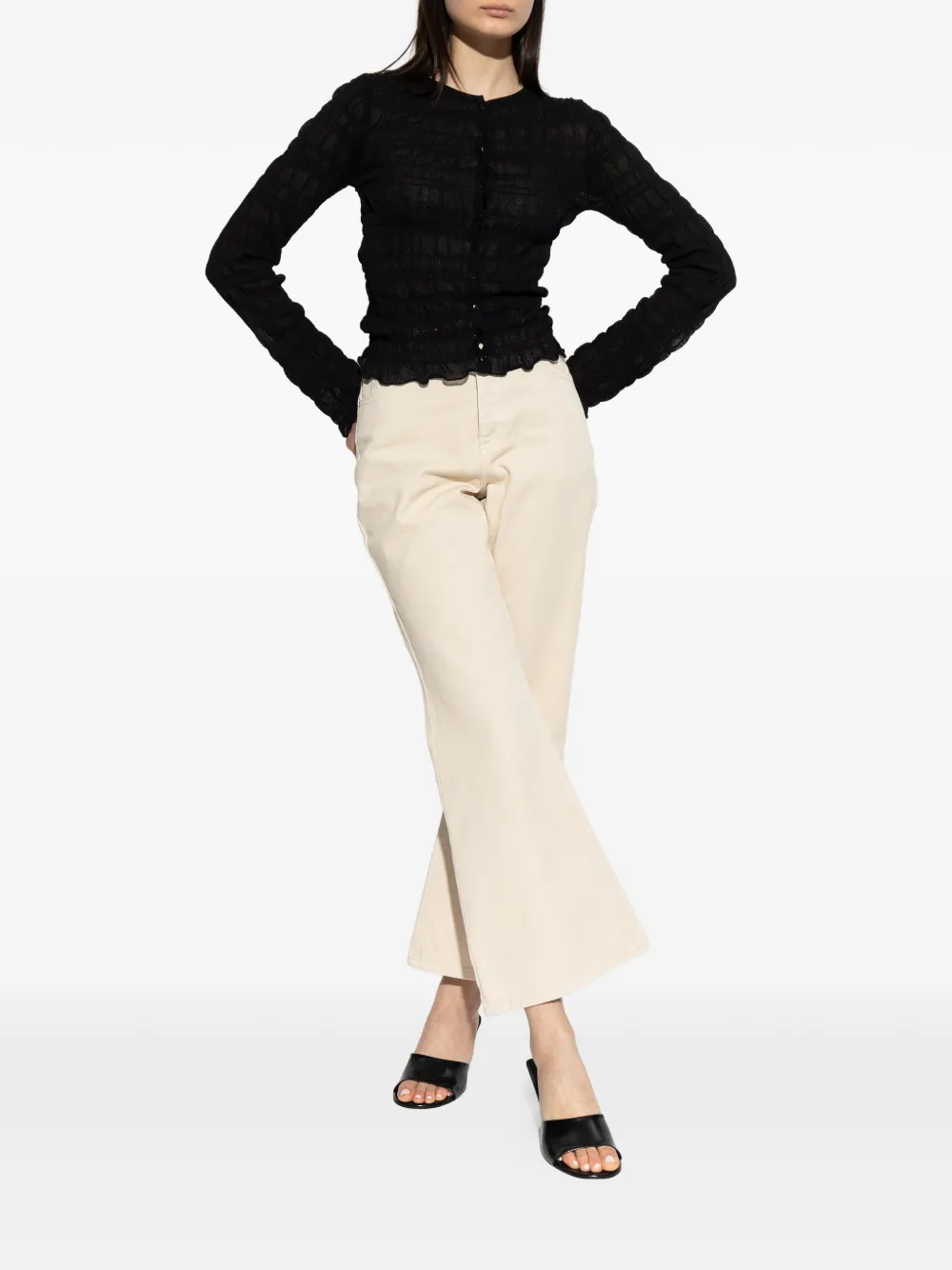  By Malene Birger Ebba Ruffled Cardigan - Black 