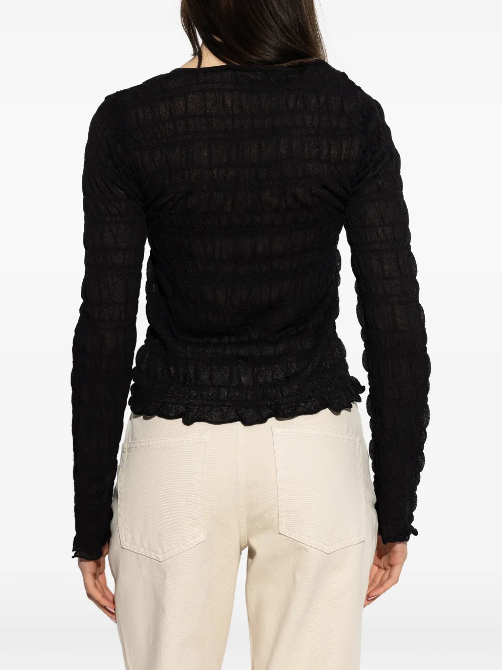 By Malene Birger Ebba vest met ruches Zwart