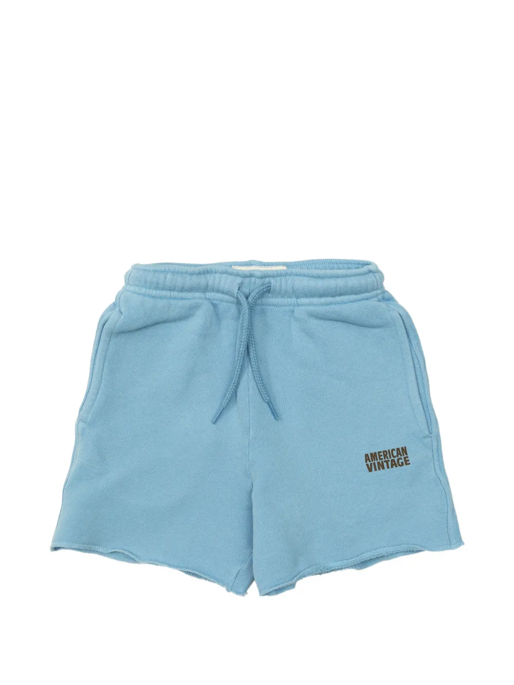 American Vintage Kids drawstring raw-hem casual shorts - Blu