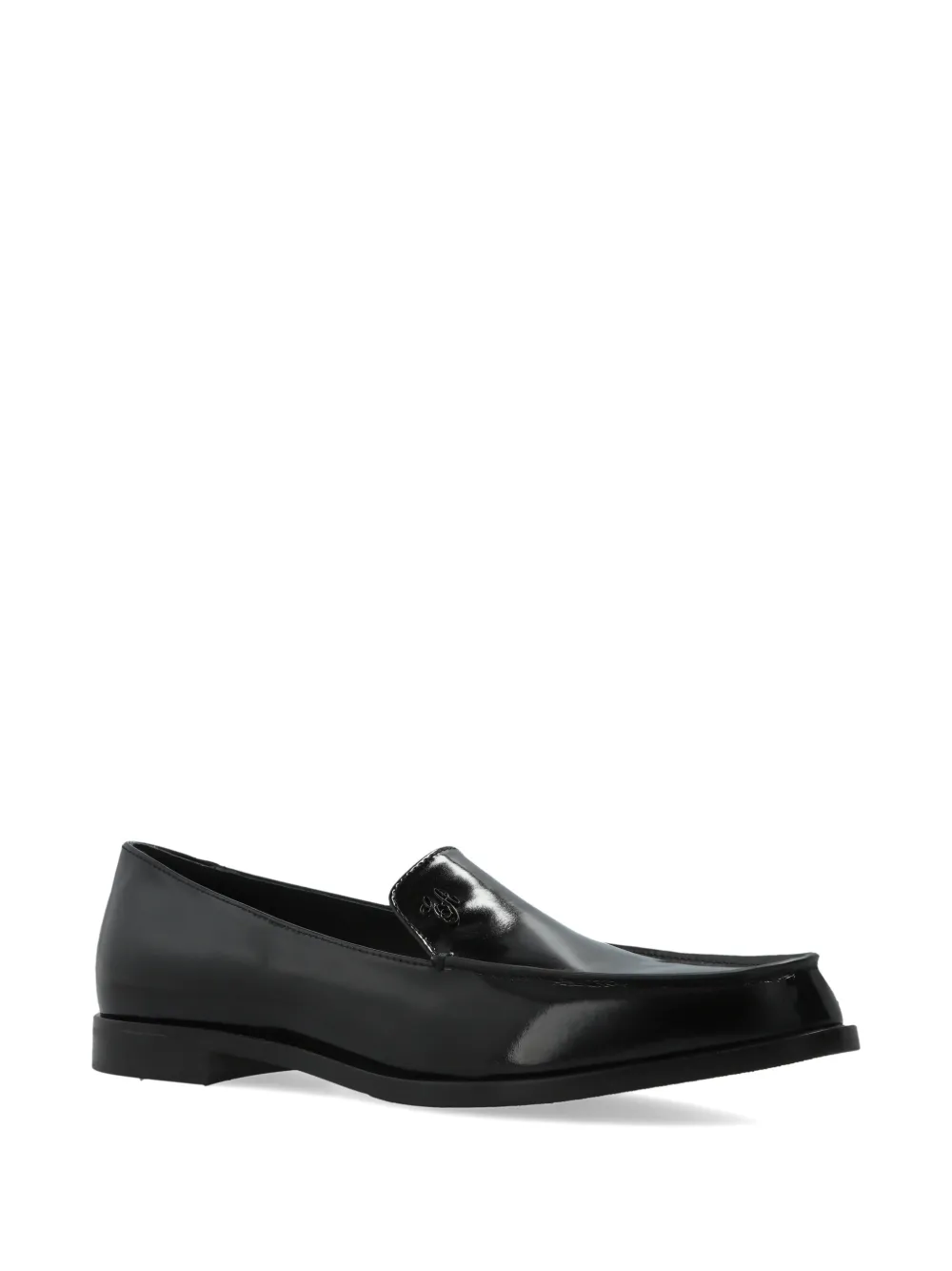 Emporio Armani Icon logo detail leather loafers Zwart