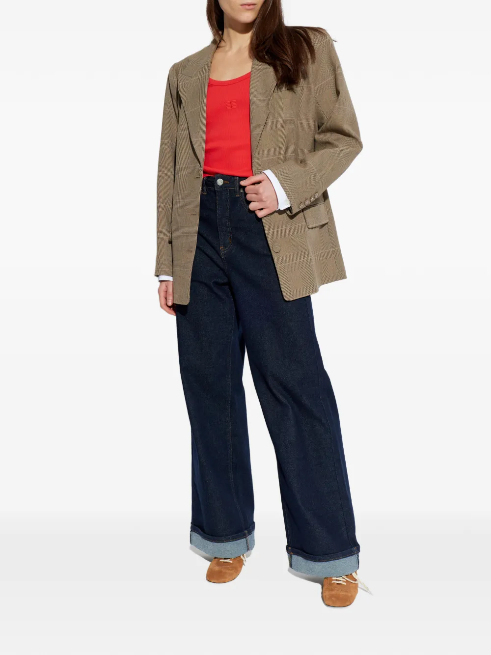 Gestuz Jeans met omgeslagen pijpen Blauw
