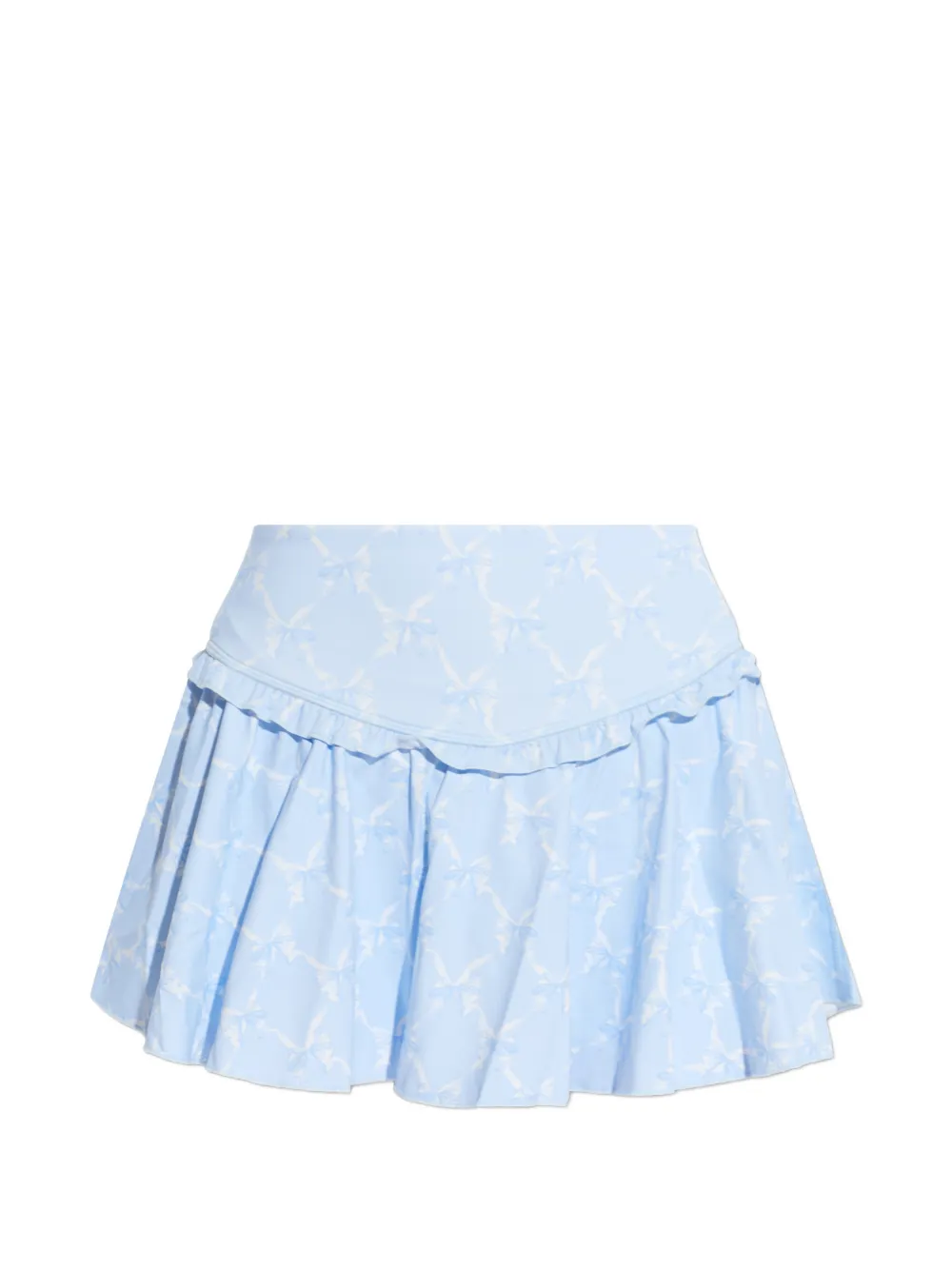 LoveShackFancy ruffled bow skirt - Blu