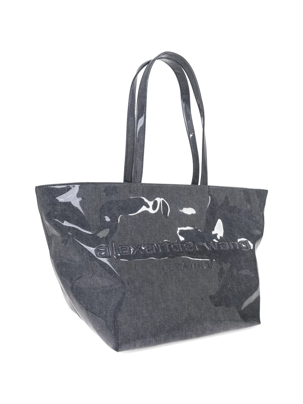 Alexander Wang - logo tote bag - dames - polyurethaan/Polyester/Elastane - Eén maat - Grijs