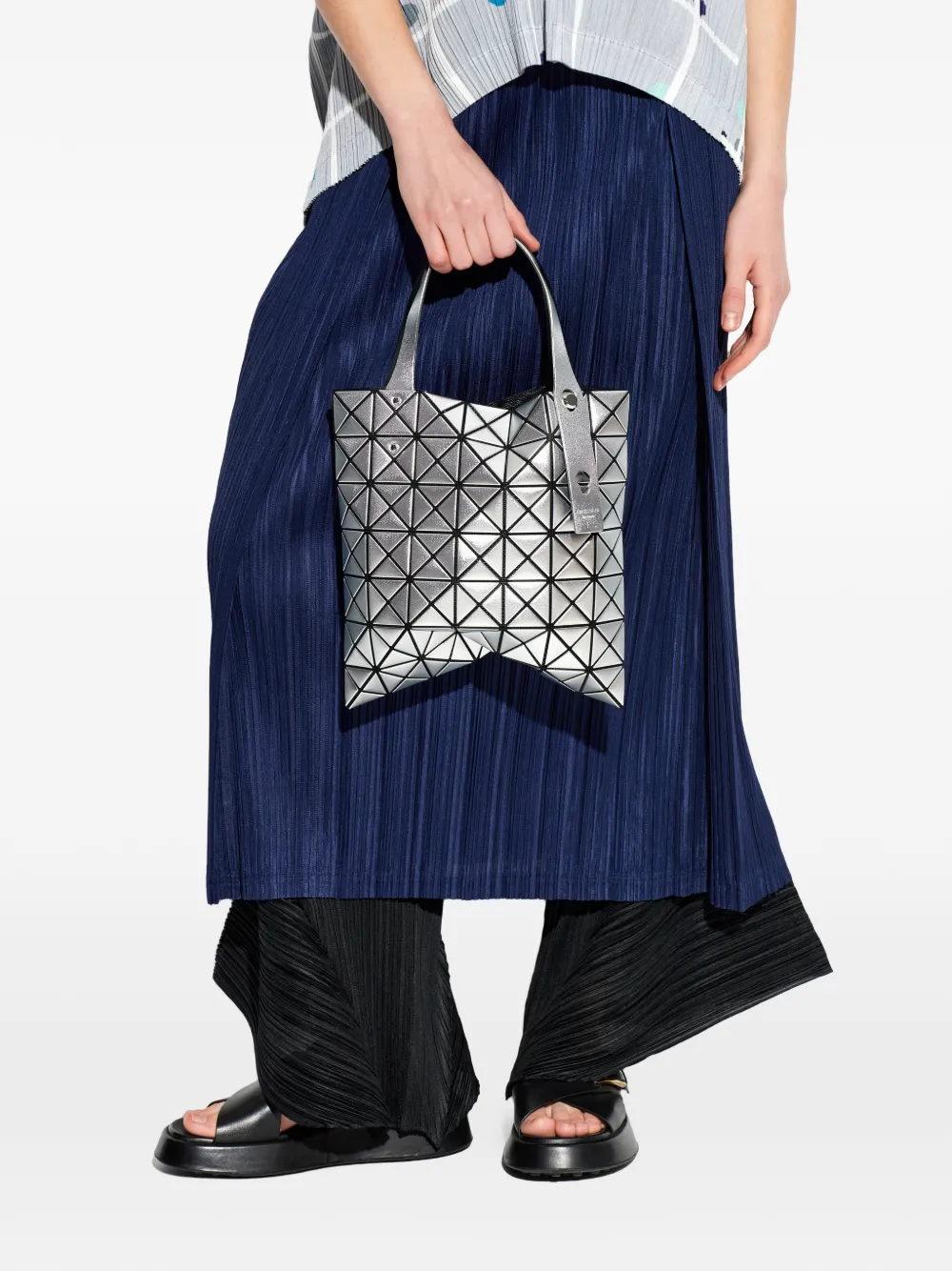 Bao Bao Issey Miyake Platinum geometric tote bag - Argento
