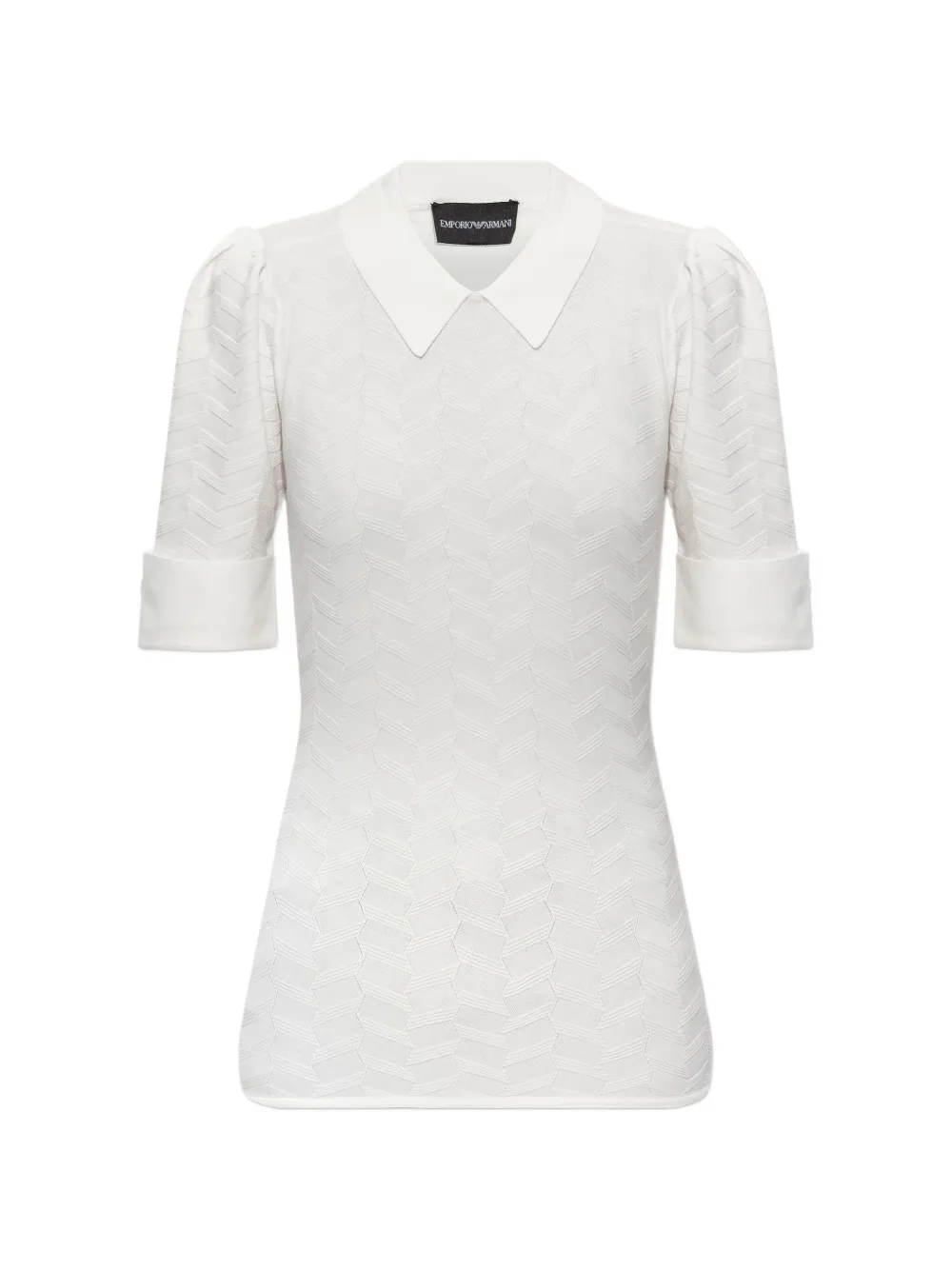 Emporio Armani collared pattern sweater - Bianco