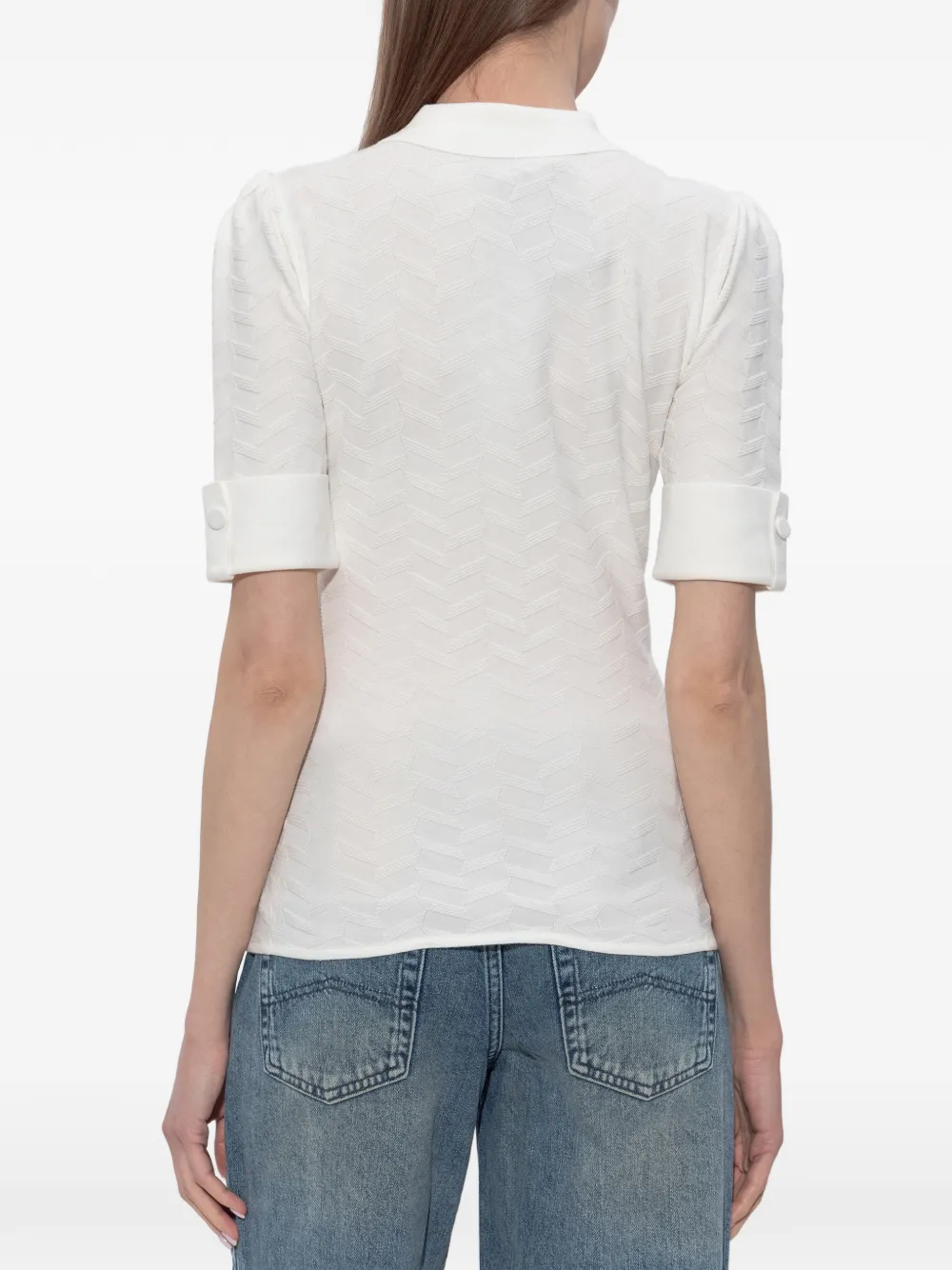 Emporio Armani Trui met kraag en patroon Wit