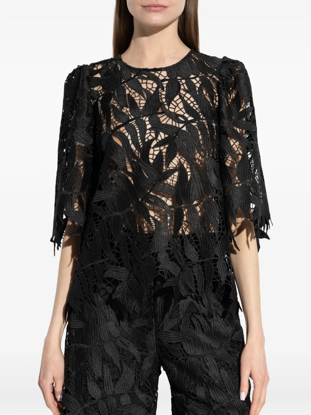  Munthe Bubble Lace Blouse - Black 