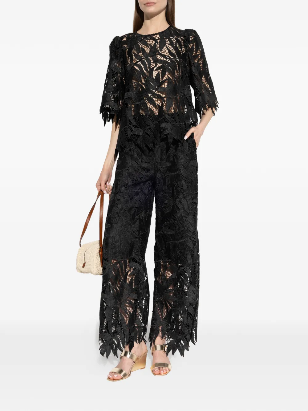  Munthe Bubble Lace Blouse - Black 