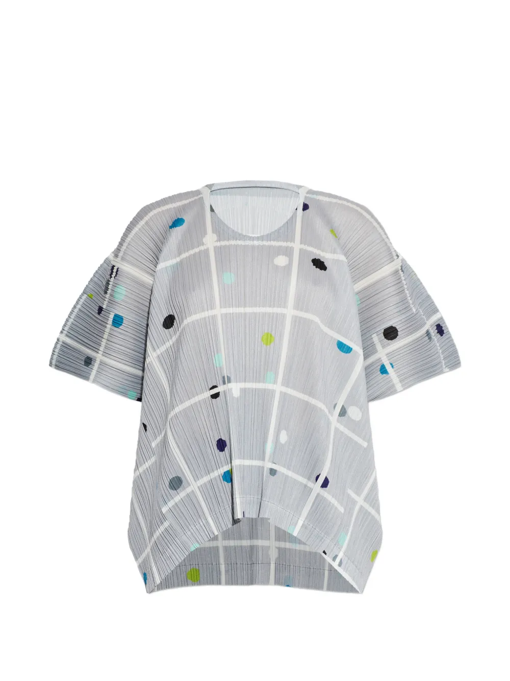 Pleats Please Issey Miyake grid pleated blouse - Grigio