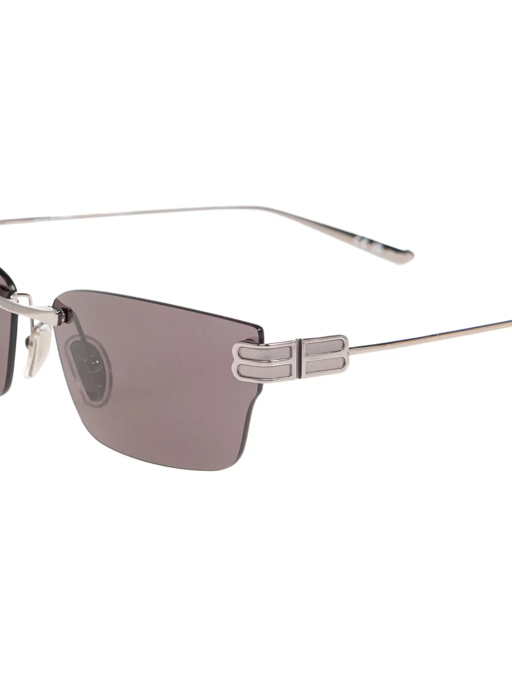 Balenciaga Eyewear Zonnebril met randloos rechthoekig montuur Zilver