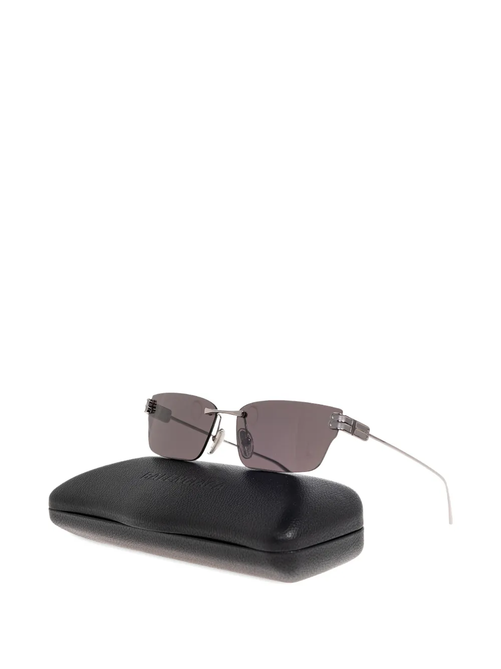 Balenciaga Eyewear Zonnebril met randloos rechthoekig montuur Zilver