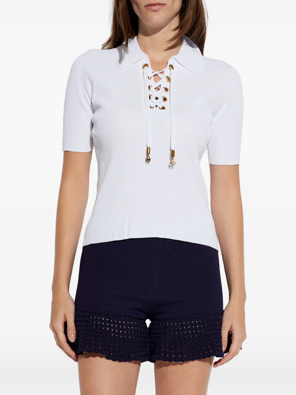 Michael Kors Polotop met veters Wit