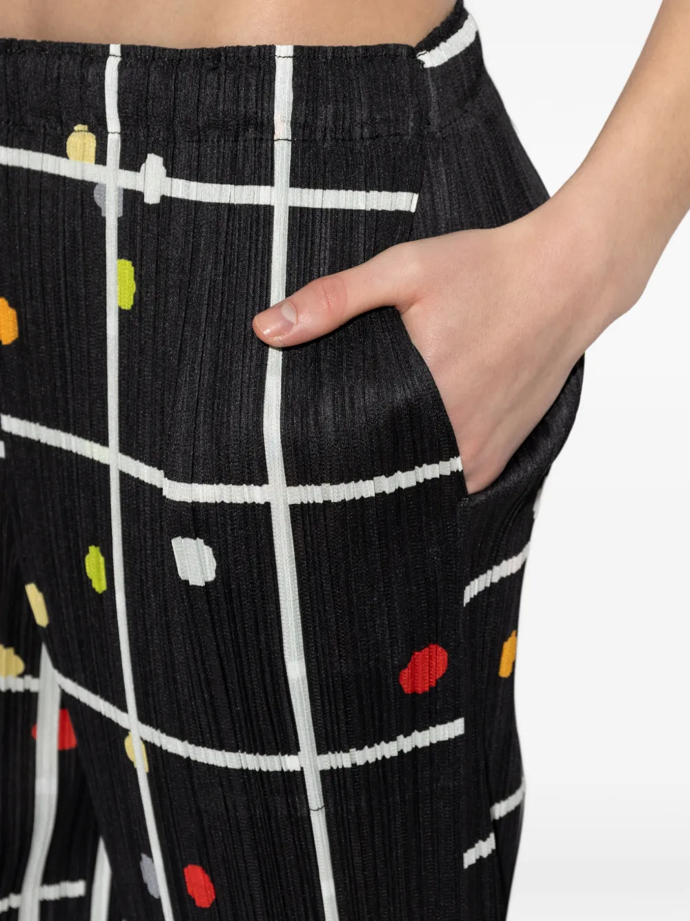 Pleats Please Issey Miyake Crossing Dots broek Zwart