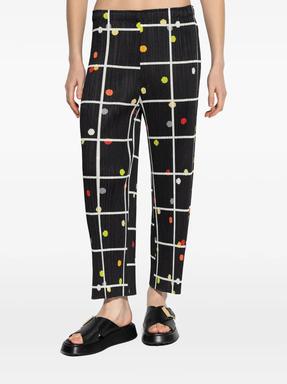 Pleats Please Issey Miyake Crossing Dots Trousers | Black