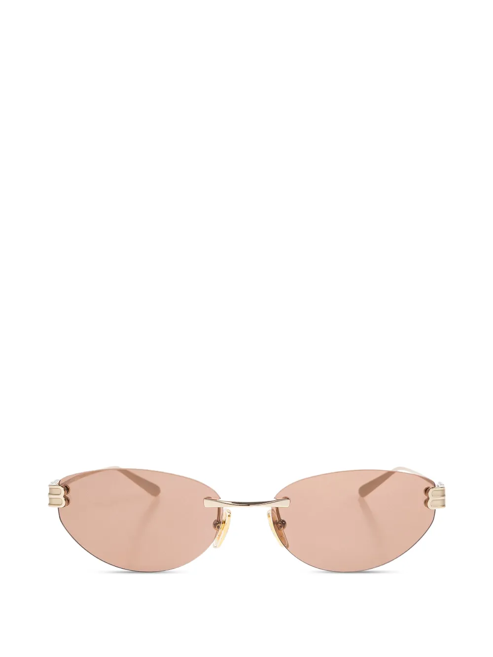 Balenciaga Eyewear rimless oval-lens sunglasses - Oro