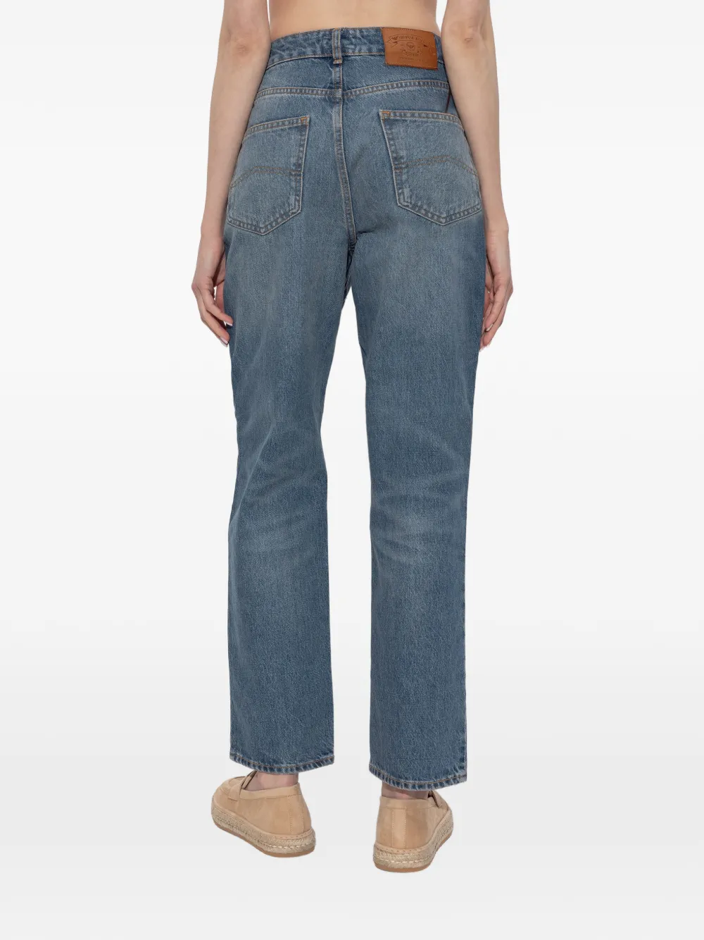 Emporio Armani Katoenen straight jeans met zak Blauw