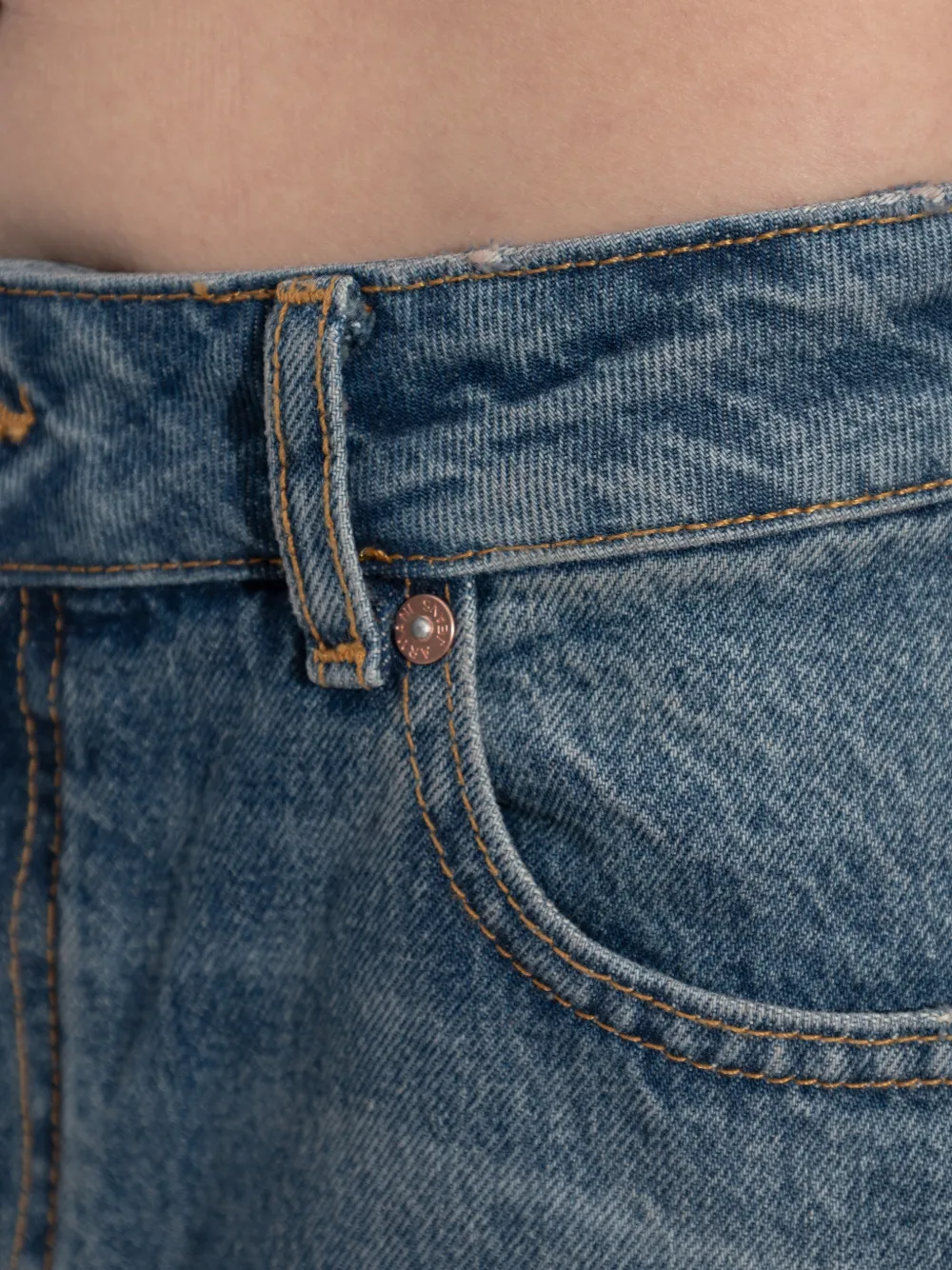 Emporio Armani Katoenen straight jeans met zak Blauw