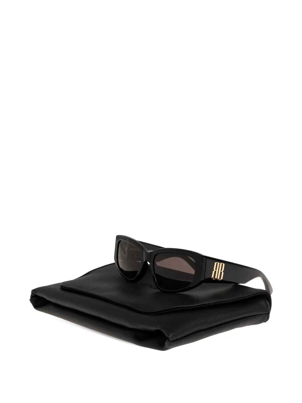  Balenciaga Eyewear Rectangle Bb-logo Sunglasses - Brown 