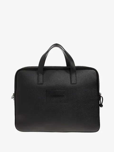 Emporio Armani embossed bovine leather briefcase