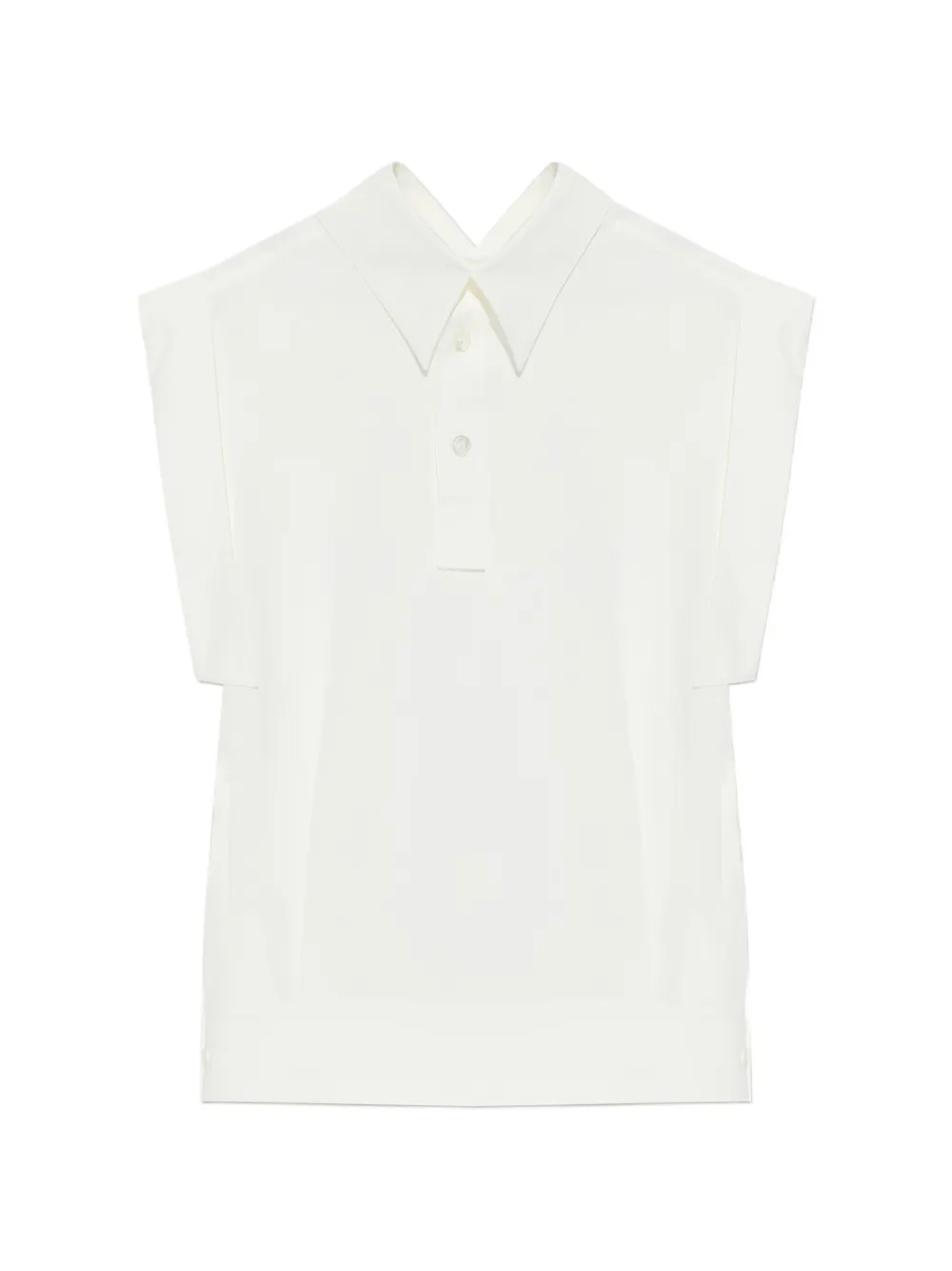 Issey Miyake collar sleeveless top - Bianco