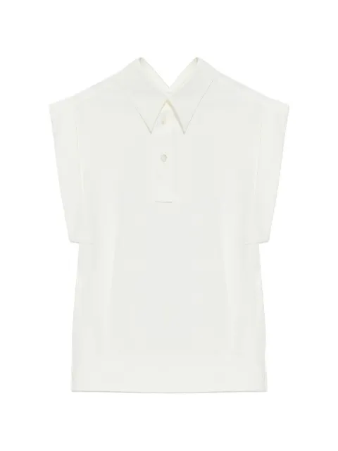 Issey Miyake collar sleeveless top