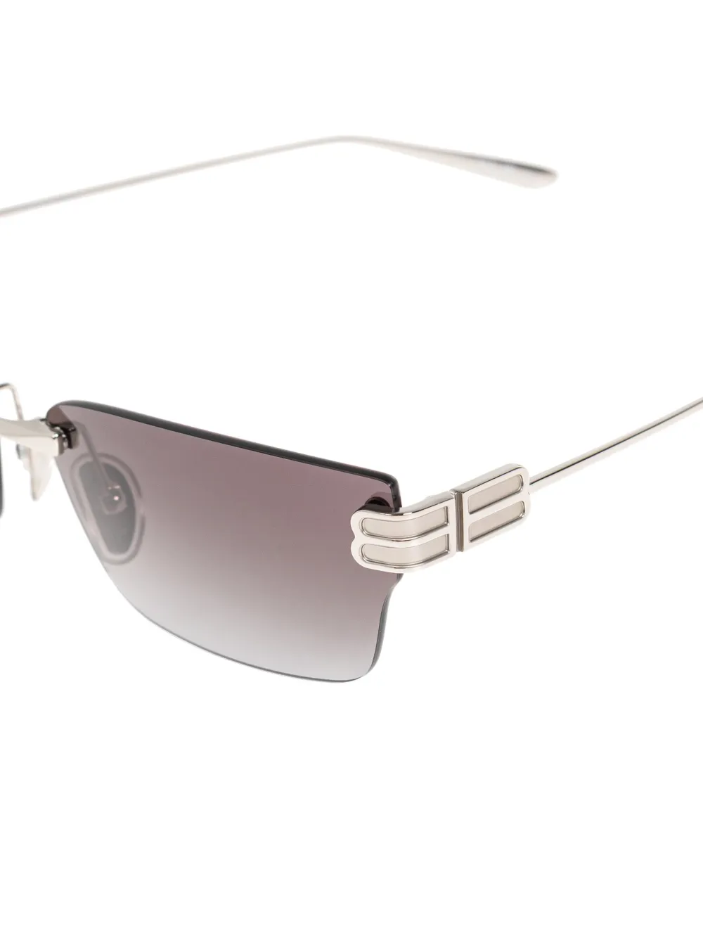 Balenciaga Eyewear Zonnebril met randloos montuur en BB‐logo Zilver