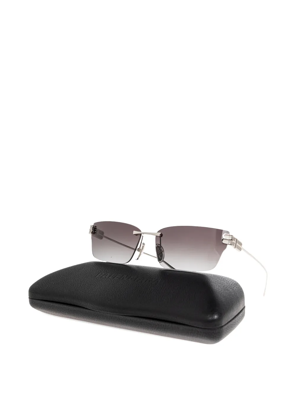 Balenciaga Eyewear Zonnebril met randloos montuur en BB‐logo Zilver
