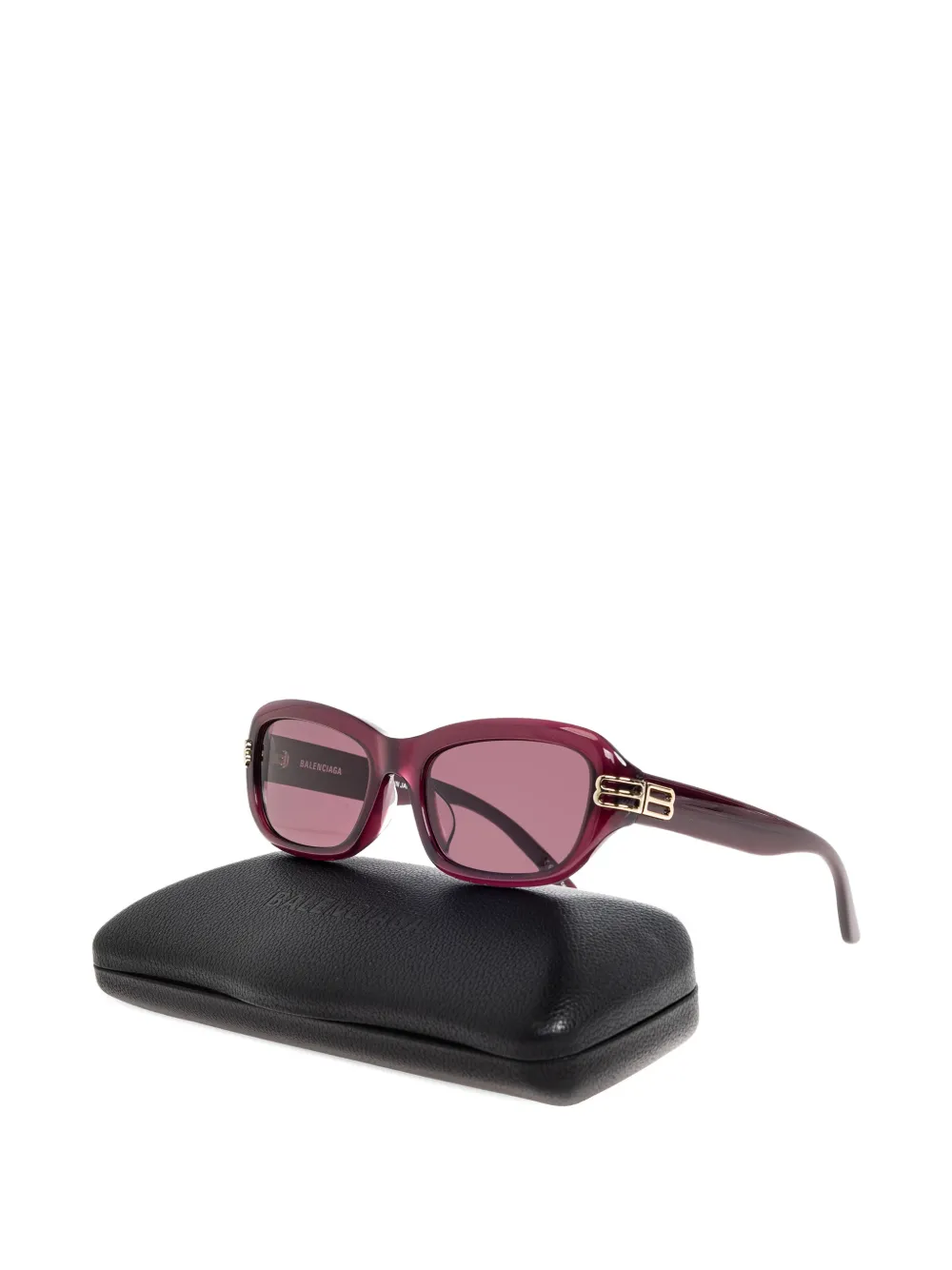 Balenciaga Eyewear Zonnebril met ovalen montuur en logo Paars