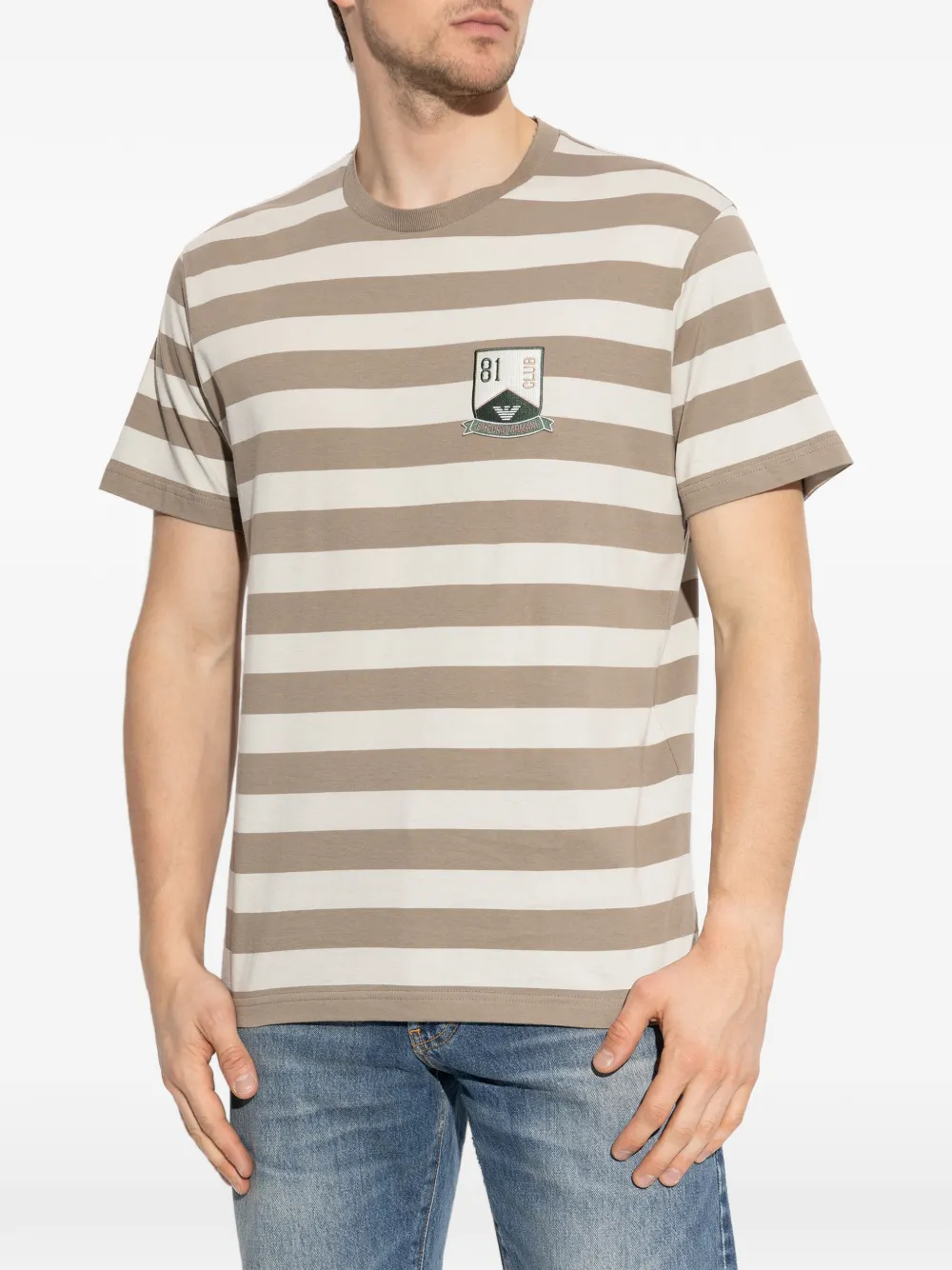 Emporio Armani T-shirt met logopatch Beige