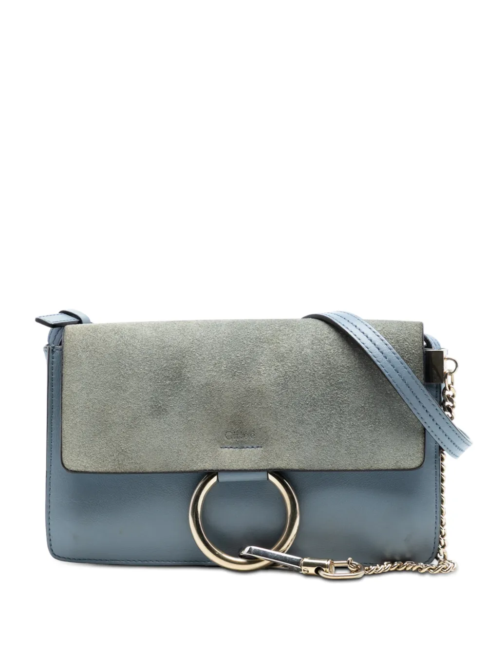 Chloé Pre-Owned 2018 Small Suede and Calfskin Faye crossbody bag - Blu