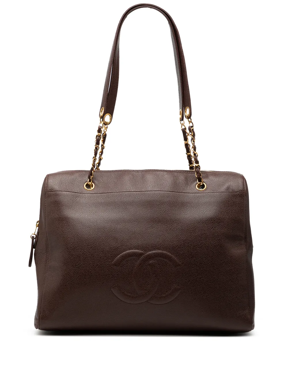 CHANEL Pre-Owned 1997-1999 CC Caviar Chain Zip tote bag - Marrone