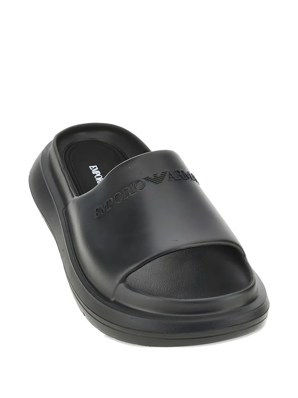 Emporio Armani Platte sandalen met logodetail Zwart