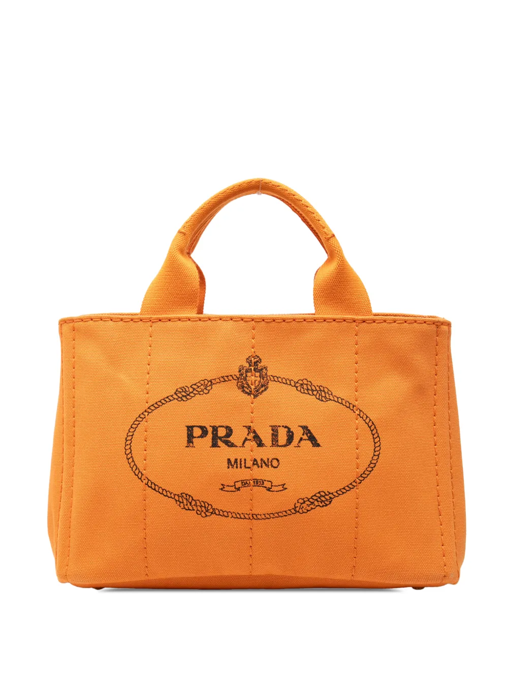 Prada Pre-Owned 2013-2026 Small Canvas Canapa Logo satchel - Arancione