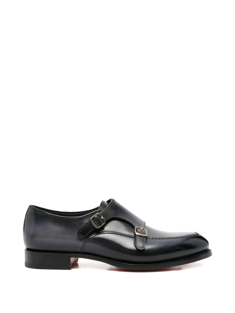 Santoni buckle-strap leather monk shoes - Blu