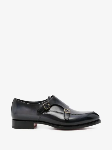 Santoni buckle-strap leather monk shoes