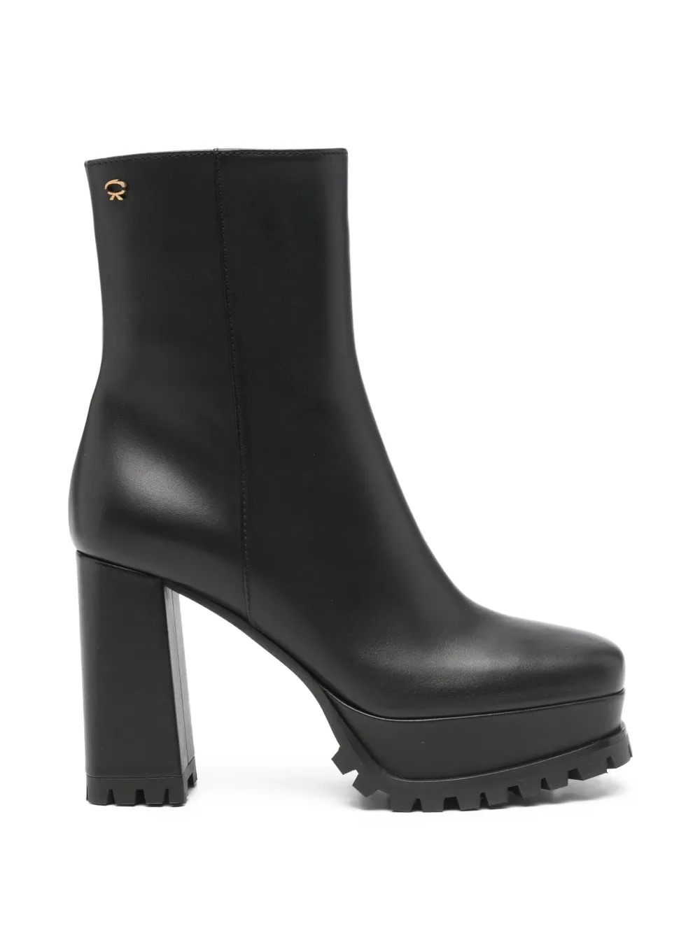 Gianvito Rossi block-heel leather ankle boots - Nero
