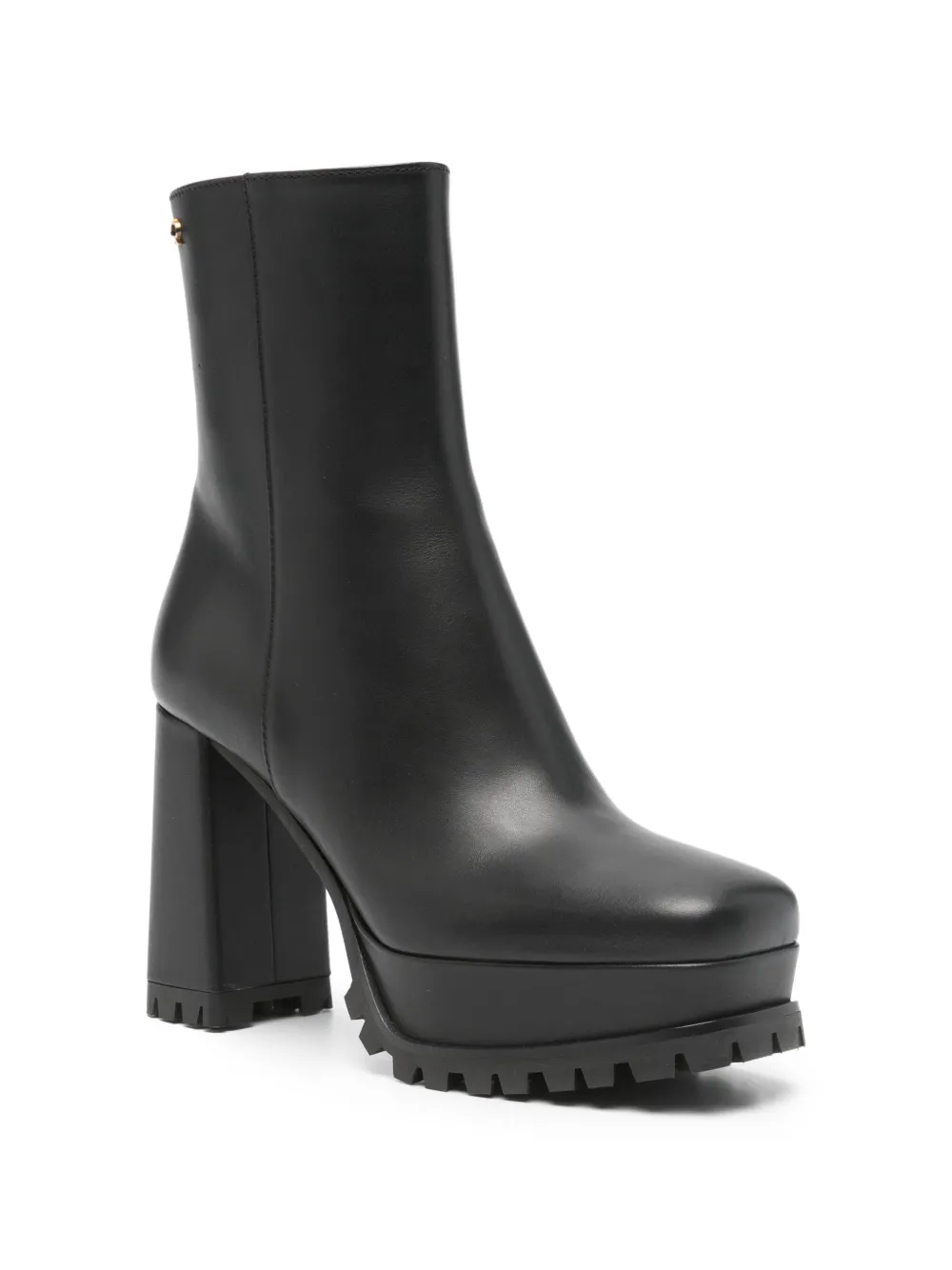  Gianvito Rossi Block-heel Leather Ankle Boots - Black 