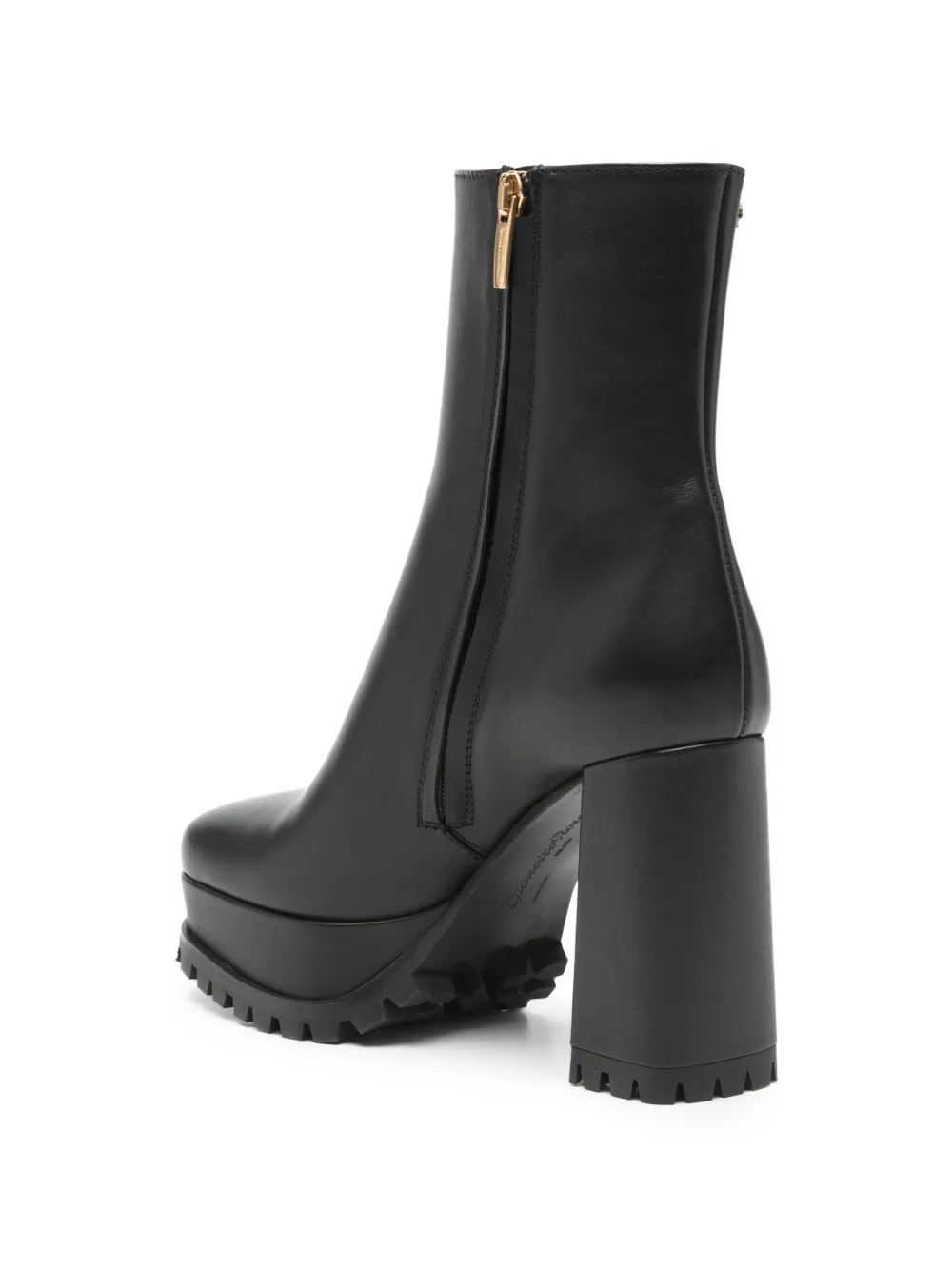  Gianvito Rossi Block-heel Leather Ankle Boots - Black 