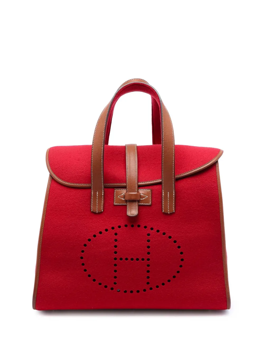 Hermès Pre-Owned 2007 Felt and Barenia Feu2Dou tote bag - Marrone