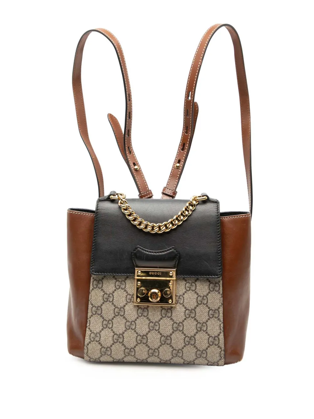 Gucci Pre-Owned 2016-2026 GG Supreme Padlock backpack - Marrone