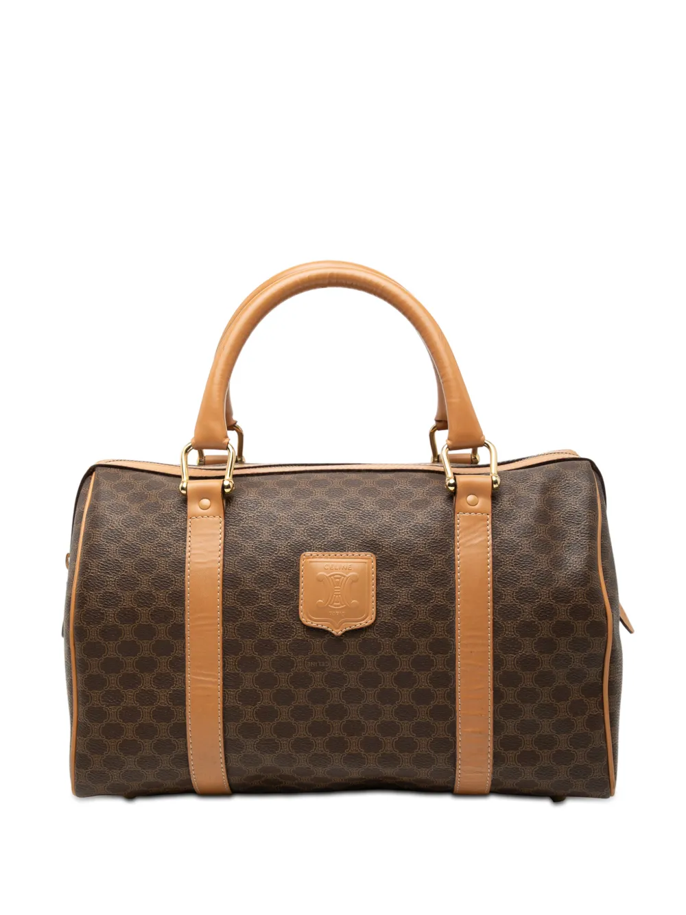 Celine Pre-Owned 2011 Macadam Coated Canvas boston bag - Marrone