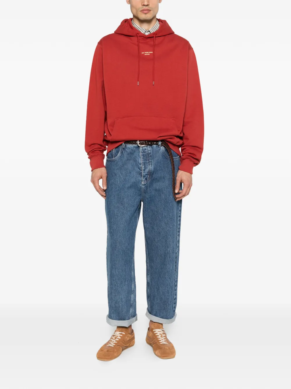 Drôle De Monsieur Slogan hoodie Rood