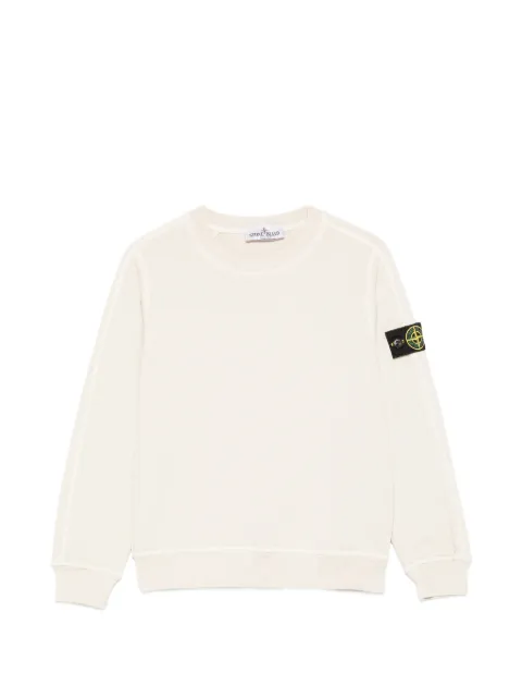 Stone Island Junior long-sleeve logo-patch sweatshirt