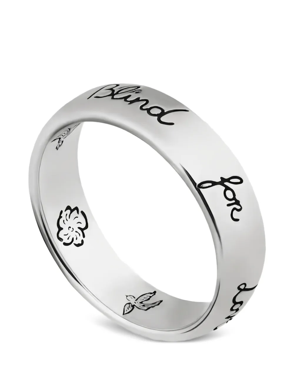  Gucci Blind For Love Ring - Silver 
