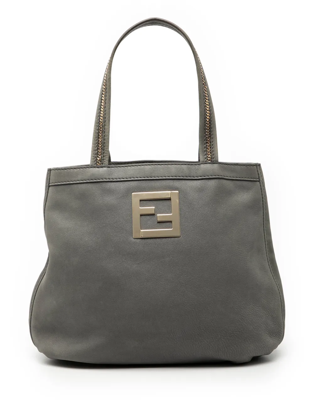 Fendi Pre-Owned 2010-2026 Nubuck FF Chains tote bag - Grigio