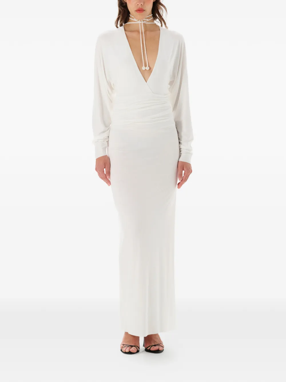  Manurí Mika Tie-neck Dress - Neutrals 
